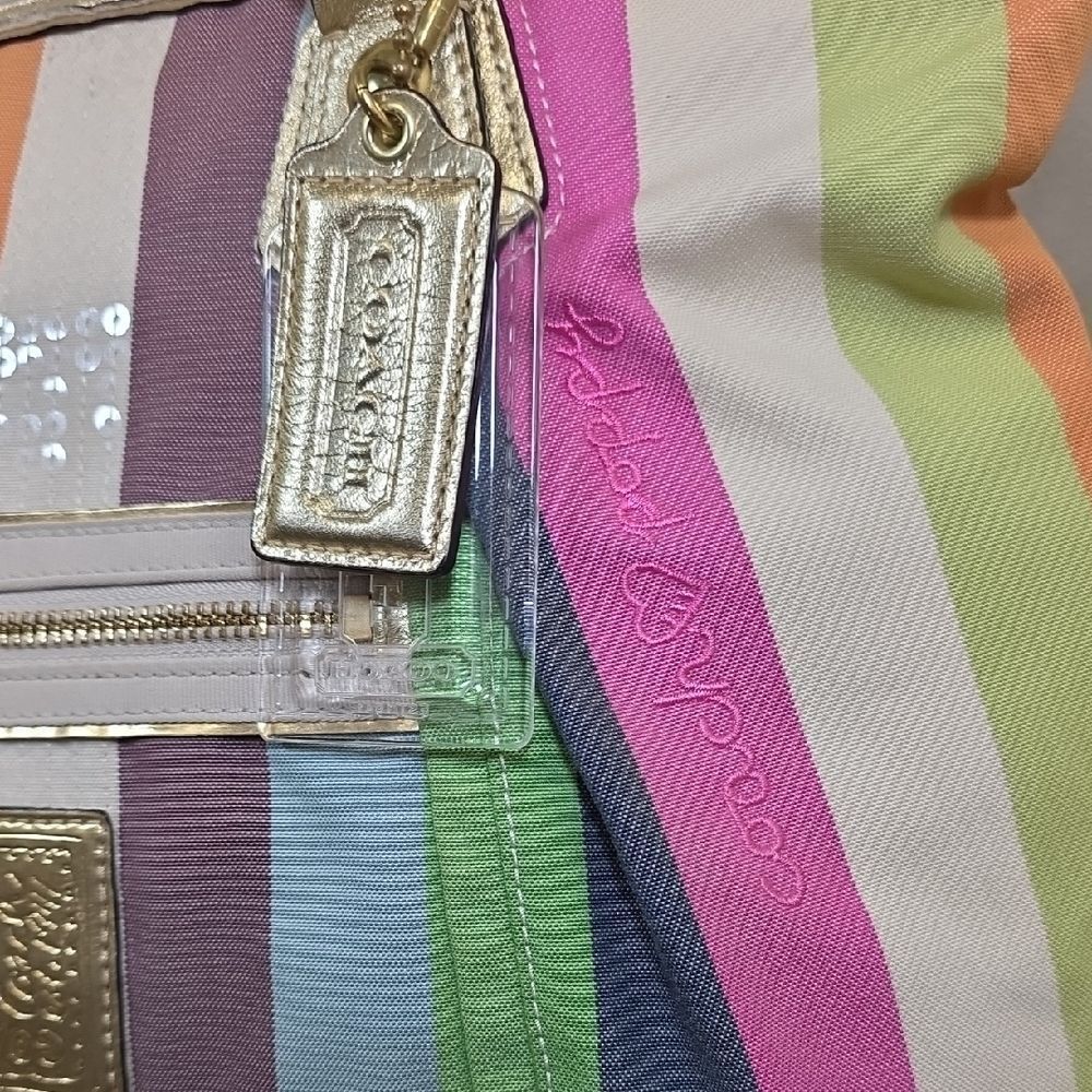 Coach Poppy Legacy Stripe Glam Tote - Picture 4 of 15